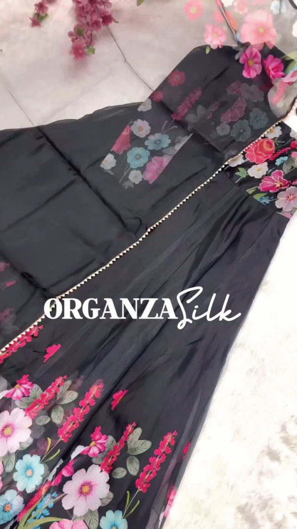 Floral Embroidered Anarkali Kurta Set with Dupatta – Elegant & Flowing Style 🌸 - Image 2