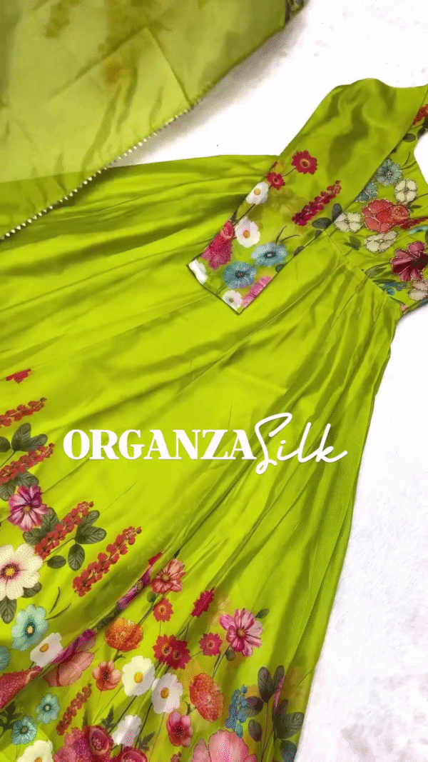 Floral Embroidered Anarkali Kurta Set with Dupatta – Elegant & Flowing Style 🌸 - Image 4