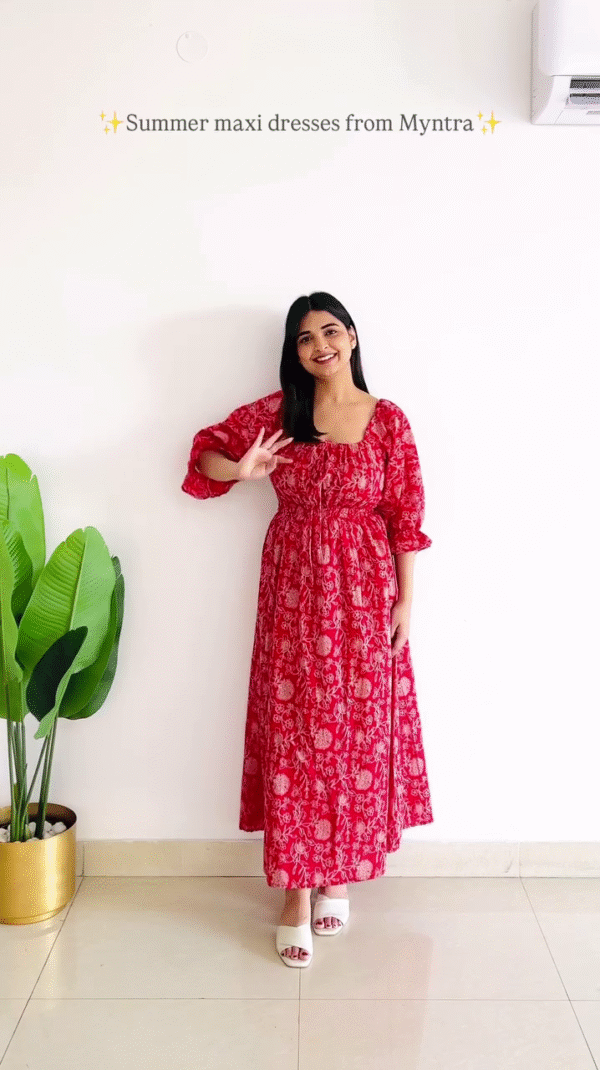 Tropical Leaf Print Cotton Maxi Dress – Breezy Summer Vibes 🌿 - Image 3