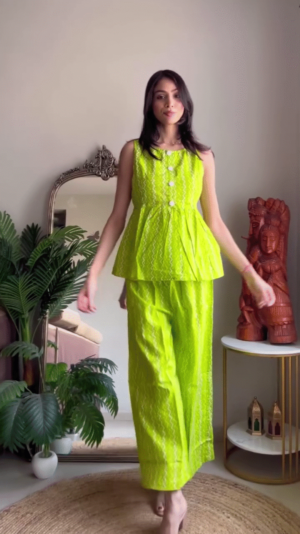 Lime Green Sleeveless Co-ord Set – Summer Chic & Comfy 🍋 - Image 2