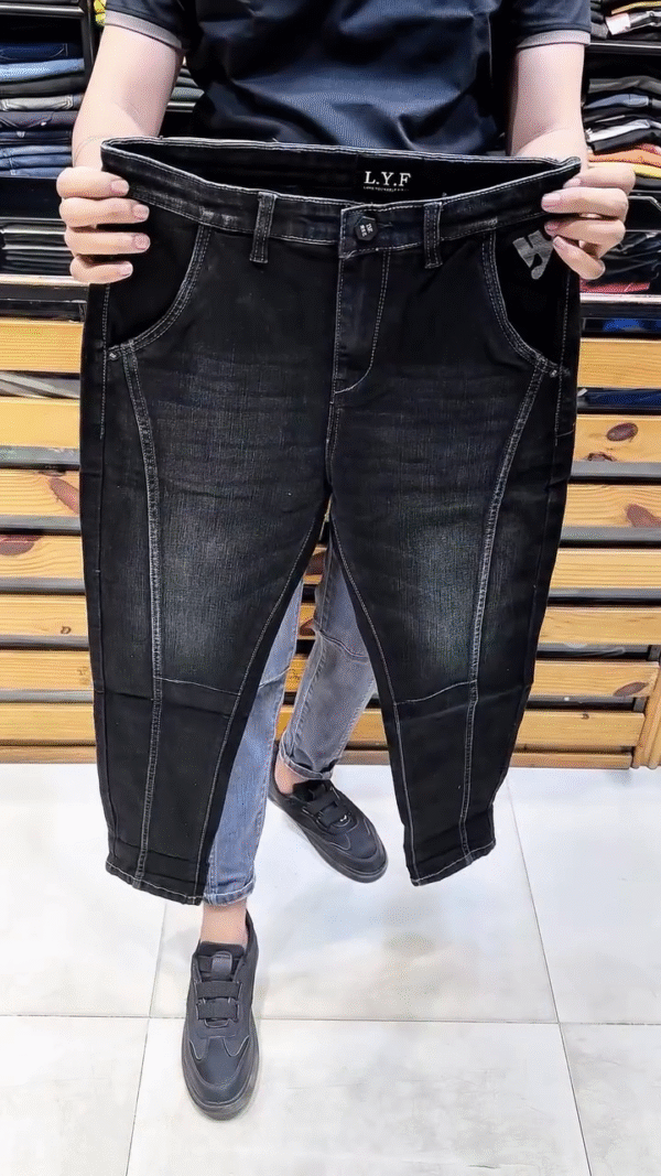 Men’s Panel-Stitched Tapered Denim – Street-Ready Vibes 👖 - Image 2
