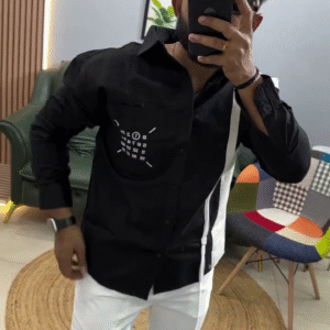 Dual-Tone Street Style Shirt – Bold Urban Vibe