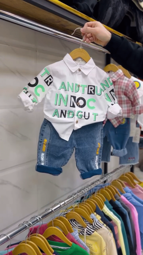 Stylish Boys’ Casual Set – Denim Jeans & Button-Up Shirt (1–4 Years) - Image 7