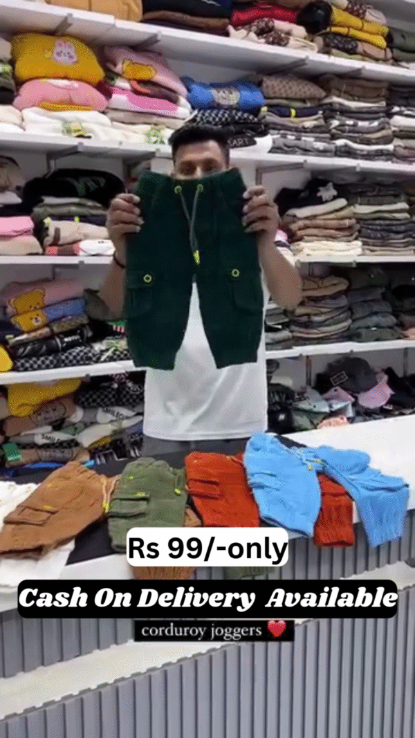 Kids’ Corduroy Cargo Joggers – Only ₹99! | COD Available 💥 - Image 6