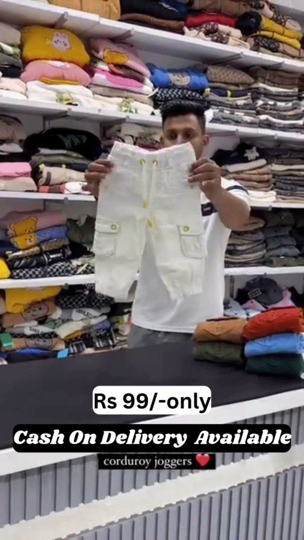 Kids’ Corduroy Cargo Joggers – Only ₹99! | COD Available 💥 - Image 5