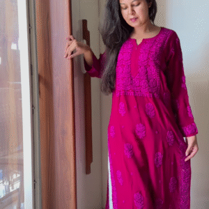 💖 Pretty in Pink – Embroidered Kurta 💖