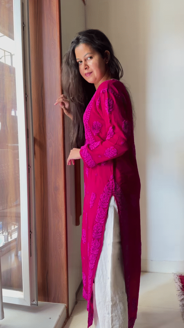 💖 Pretty in Pink – Embroidered Kurta 💖 - Image 3