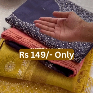 🌈 Trio Magic – Yellow, Blue & Pink Embroidered Kurtas (Size 38) ✨