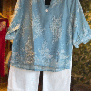 Maroon Tone All-Over Embroidered Festive Kurti Set with Dupatta