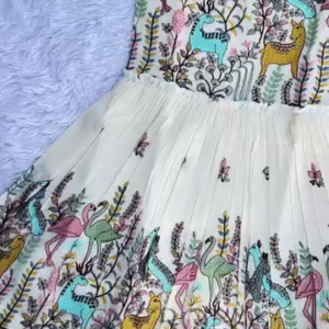 Whimsical Jungle Print Sleeveless Cotton Dress for Girls