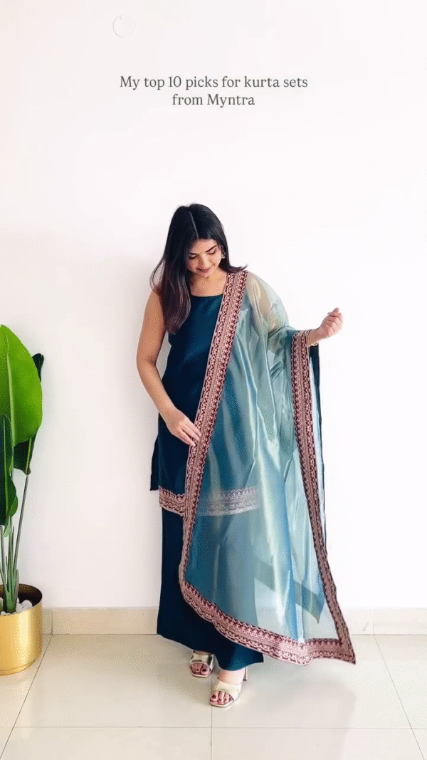 Anarkali Style Kurta Set with Gota Embroidery – 10 Colour Options - Image 4