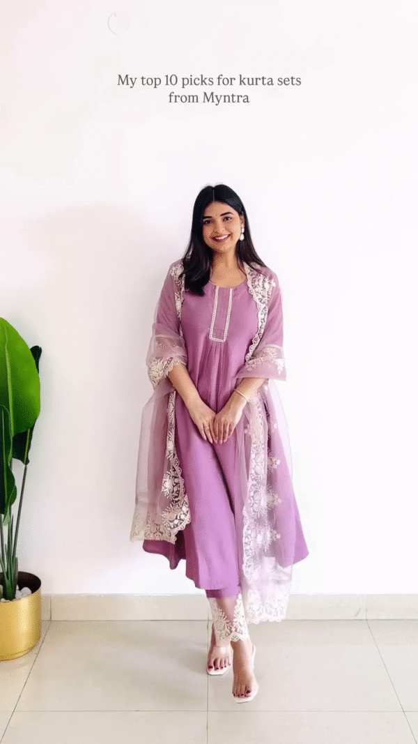 Anarkali Style Kurta Set with Gota Embroidery – 10 Colour Options - Image 6