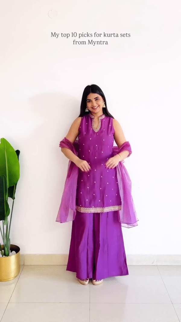 Anarkali Style Kurta Set with Gota Embroidery – 10 Colour Options - Image 7