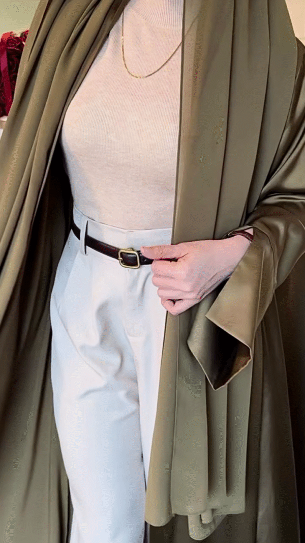 🌿 Olive Grace Everyday Abaya - Image 4