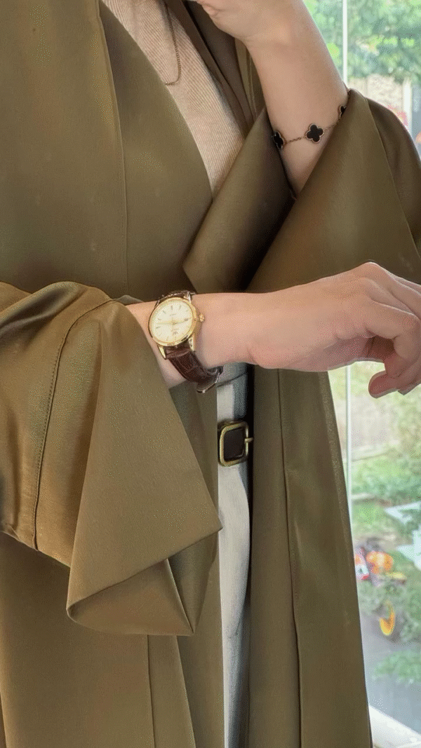 🌿 Olive Grace Everyday Abaya - Image 3