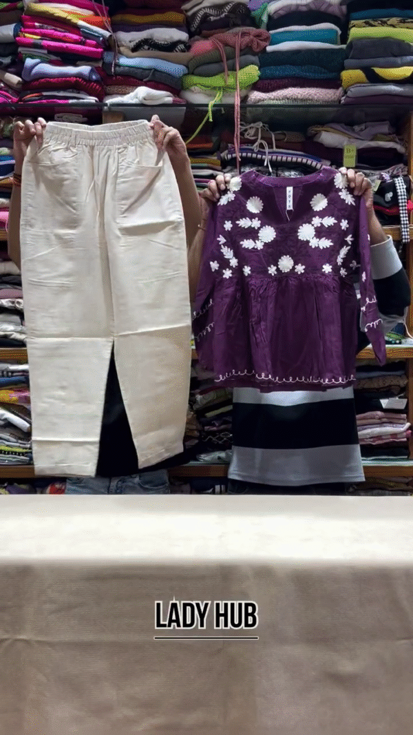 Embroidered Peplum Co‑ord Set – Effortless Ethnic Chic with All‑Day Comfort ✨� - Image 2