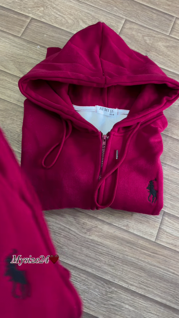 Zip-Up Hoodie & Jogger Co-ord Set 🔥 Available in Red, Beige & Brown - Image 3