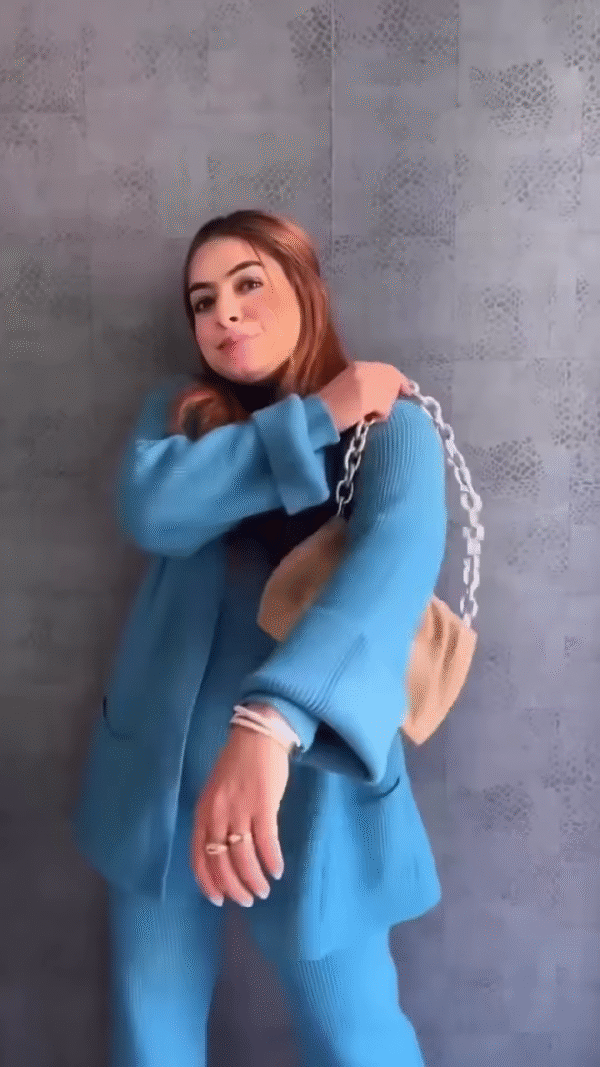 Blue Long-Sleeve Co-ord Set 💼 Elegant Minimalist Streetwear