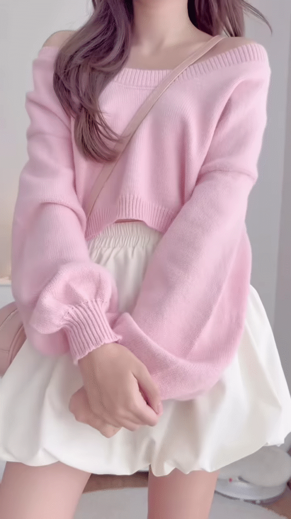 Pastel Knitwear Collection 🧶🎀 With Bow Buttons, Zip Charm & Ribbed Texture – Purple, Blue & Pink Variants - Image 6