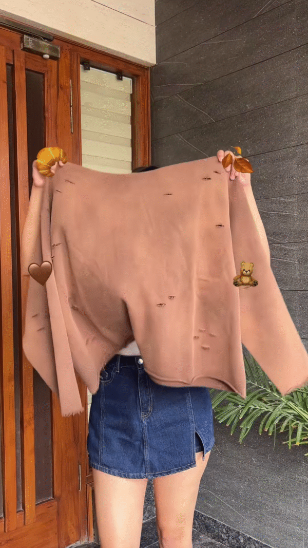 Whimsical Knitwear Collection 🍓🧶✨ – Strawberry, Furry Beige & Abstract Cream Variants - Image 7