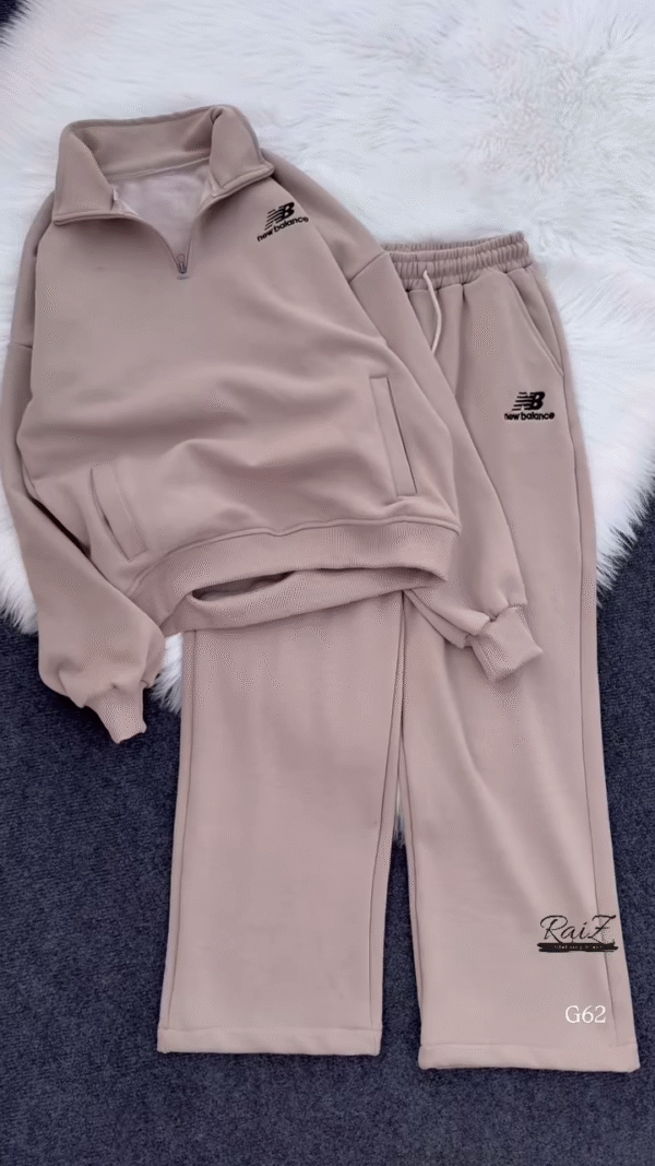 Zip-Up Tracksuit Sets 🧥👖 – Coordinated Sweatshirt & Jogger Combos in Grey, Red & Beige Variants - Image 5